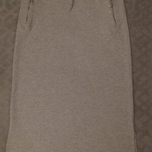 NYC Gray Maxi Skirt with Stud Details
